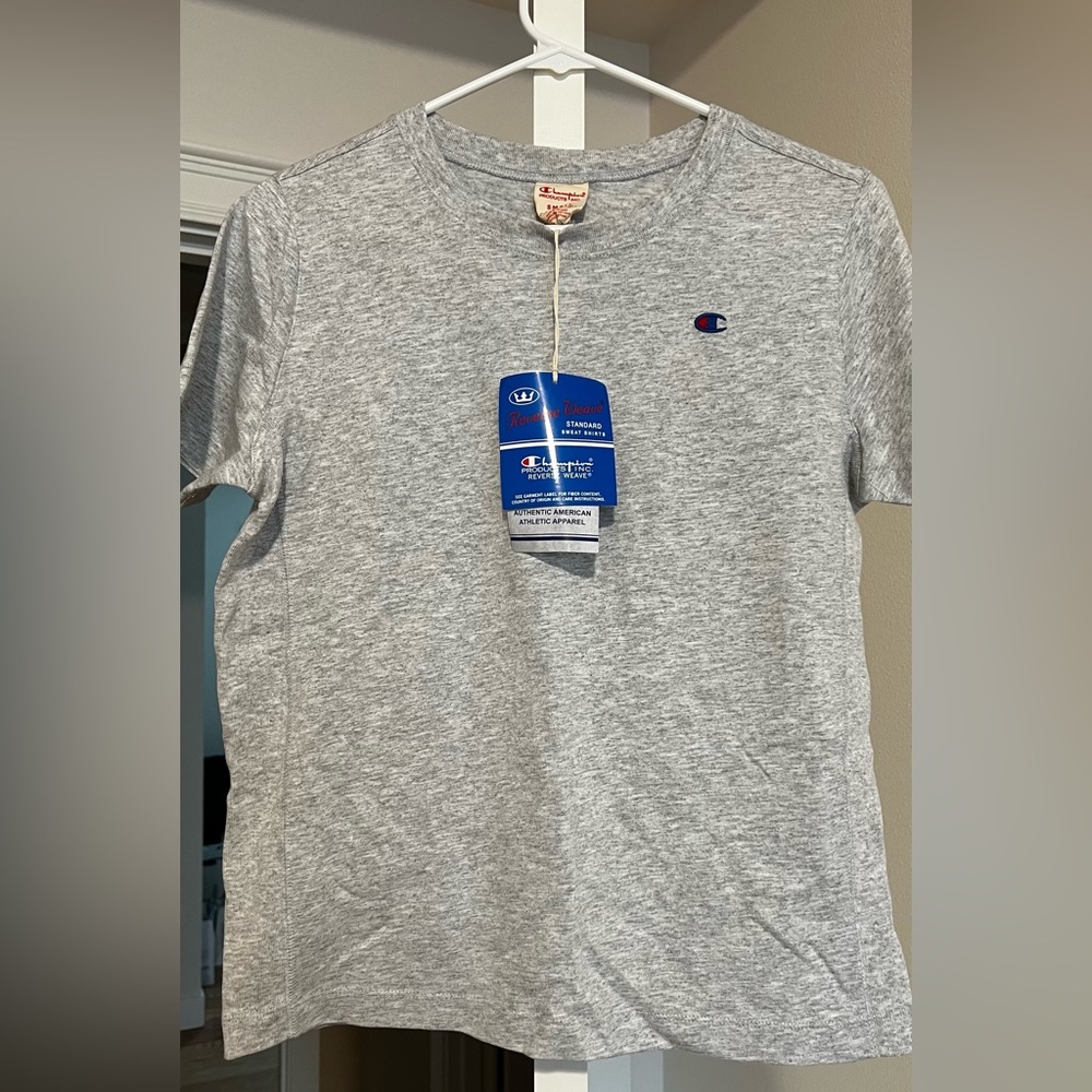 Champion Reverse Weave Heritage T Shirt Gray size small